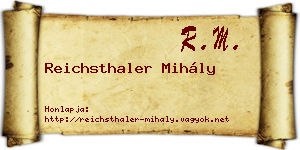 Reichsthaler Mihály névjegykártya